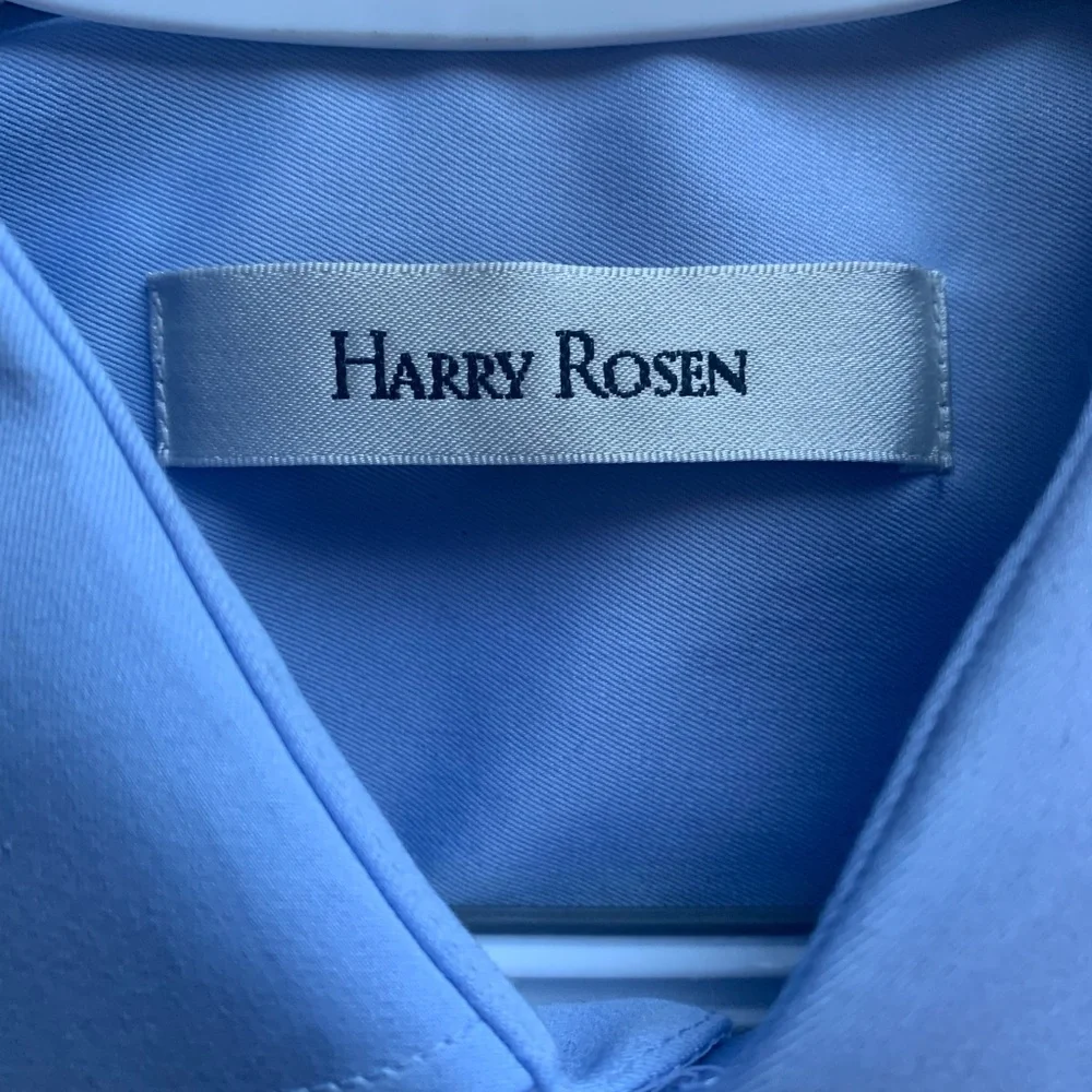 Harry Rosen Classic Long Sleeve Blue Dress Shirt Size 17 - Picture 4 of 6